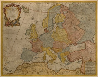 Kaart van Europa, gepubliceerd in 1700, Parijs door Guillaume Delisle